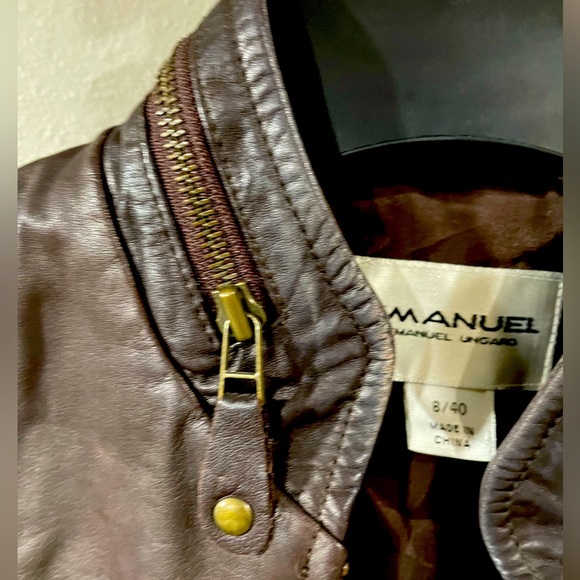Emanuel Ungaro Leather Jacket - size is 8/20 - would be classified as sm/med - Picture 2 of 6